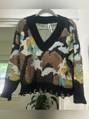By Anthropologie Distressed Look Sweater